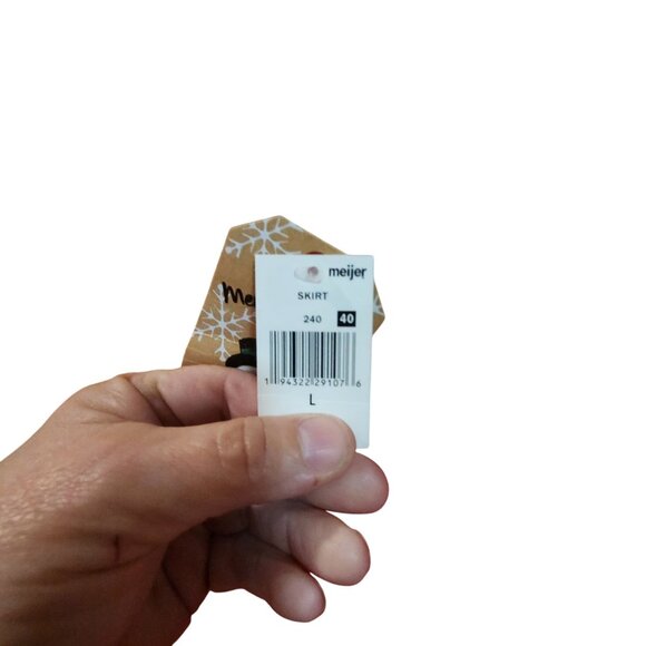 Christmas Holiday Skirt With Snowman & Tree Prints Red White Large - Picture 5 of 5